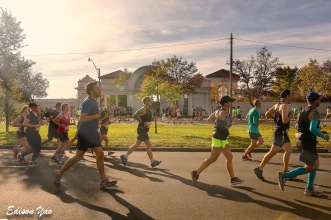 Runners running along Lakeshore.